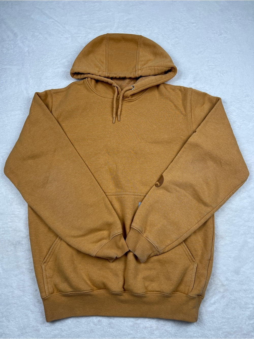 Carhartt K288 Original Fit Hoodie Men’s S Yellowstone Heather Logo Sleeve
